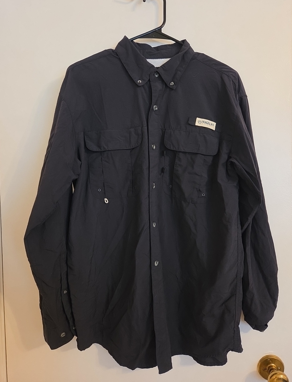 Magellan Outdoors Black Lightweight Button-Front Shirt Jacket